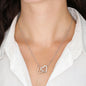 Two Hearts Necklace Embellished with Cubic Zirconia Stones - High Quality Stainless Steel or 18K Gold Finish