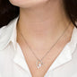 High Polished Heart Pendant - Surrounding a Flawless 6.5mm Cubic Zirconia - High Quality Stainless Steel or 18K Gold Finish