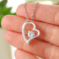 High Polished Heart Pendant - Surrounding a Flawless 6.5mm Cubic Zirconia - High Quality Stainless Steel or 18K Gold Finish