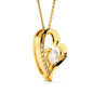 High Polished Heart Pendant - Surrounding a Flawless 6.5mm Cubic Zirconia - High Quality Stainless Steel or 18K Gold Finish