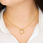 High Polished Heart Pendant - Surrounding a Flawless 6.5mm Cubic Zirconia - High Quality Stainless Steel or 18K Gold Finish